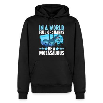 Mosasaurus Dinosaur - Men’s Premium Organic Hoodie - black - Front - Nico (187cm)