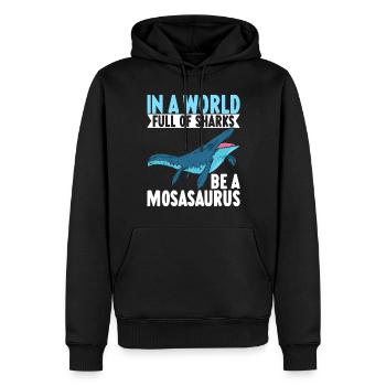 Mosasaurus Dinosaur - Men’s Premium Organic Hoodie - black - Front - Nico (187cm)