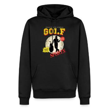 Golf Golfen Golfspieler Sport Hobby Club Vintage - Männer Premium Bio Hoodie - Schwarz - Vorne - Nico (187cm)