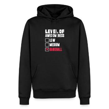 Handball - Sweat à capuche Premium bio Homme - noir - Devant - Nico (187cm)