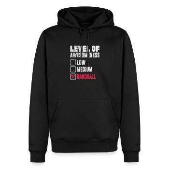 Handball Handball Joueur Handball Joueur de handball Cadeau sportif - Sweat à capuche Premium bio Homme - noir - Devant - Nico (187cm)