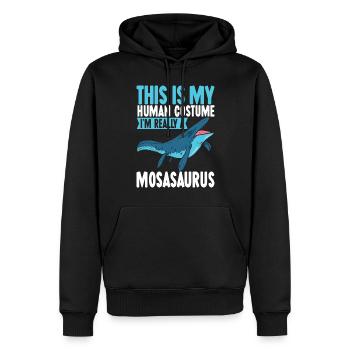 Mosasaurus Dinosaurier - Männer Premium Bio Hoodie - Schwarz - Vorne - Nico (187cm)