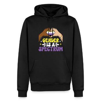 Non Binary Pride Genderqueer - Men’s Premium Organic Hoodie - black - Front - Nico (187cm)