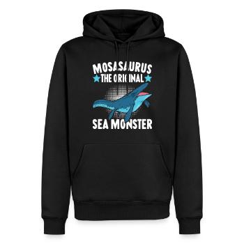 Mosasaurus Dinosaurier - Männer Premium Bio Hoodie - Schwarz - Vorne - Nico (187cm)