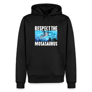 Dinosaure mosasaure - Sweat à capuche Premium bio Homme - noir - Devant - Nico (187cm)