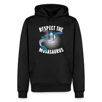 Mosasaurus Dinosaurier - Männer Premium Bio Hoodie - Schwarz - Vorne - Nico (187cm)