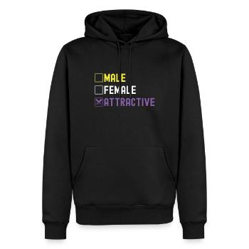 Non Binary Pride Genderqueer - Men’s Premium Organic Hoodie - black - Front - Nico (187cm)