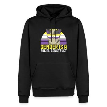Non Binary Pride Genderqueer - Men’s Premium Organic Hoodie - black - Front - Nico (187cm)
