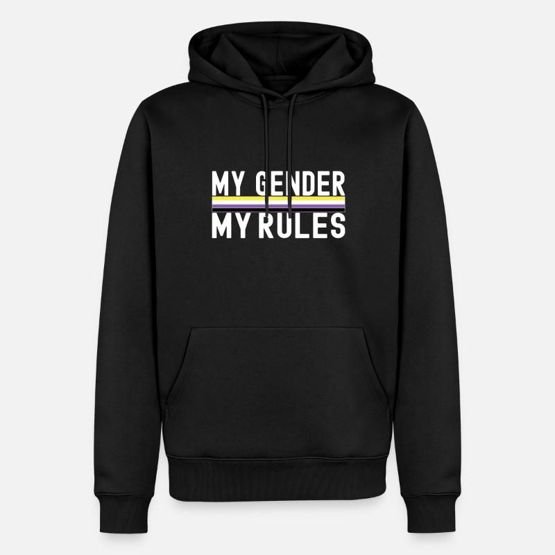 Non Binary Pride Genderqueer - Männer Premium Bio Hoodie - Schwarz