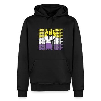 Non Binary Pride Genderqueer - Men’s Premium Organic Hoodie - black - Front - Nico (187cm)