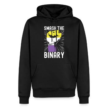 Non Binary Pride Genderqueer - Men’s Premium Organic Hoodie - black - Front - Nico (187cm)