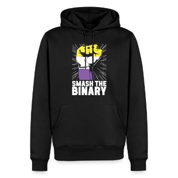 Non Binary Pride Genderqueer - Men’s Premium Organic Hoodie - black - Front - Nico (187cm)