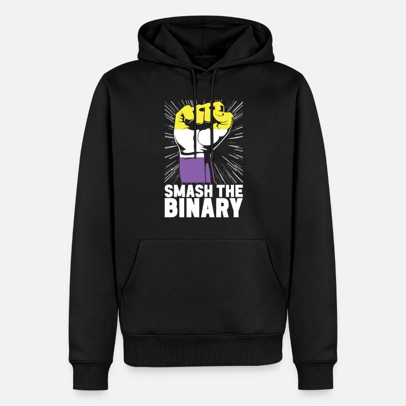 Non Binary Pride Genderqueer - Männer Premium Bio Hoodie - Schwarz