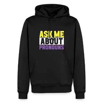 Non Binary Pride Genderqueer - Men’s Premium Organic Hoodie - black - Front - Nico (187cm)
