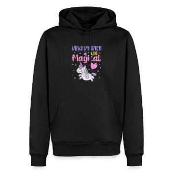 Kindergarten - Männer Premium Bio Hoodie - Schwarz - Vorne - Nico (187cm)