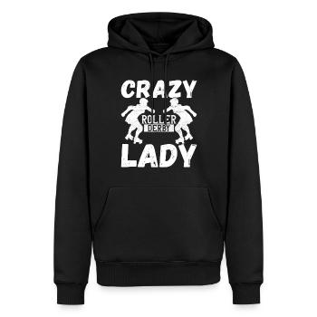 Roller derby - Sweat à capuche Premium bio Homme - noir - Devant - Nico (187cm)