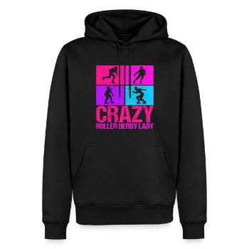 Roller derby - Sweat à capuche Premium bio Homme - noir - Devant - Nico (187cm)