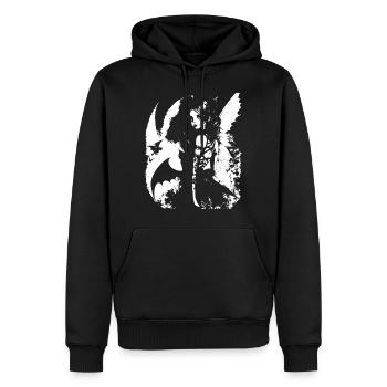 Fairycore Aesthetics Skeleton Fairy Goth Gothic G - Men’s Premium Organic Hoodie - black - Front - Nico (187cm)
