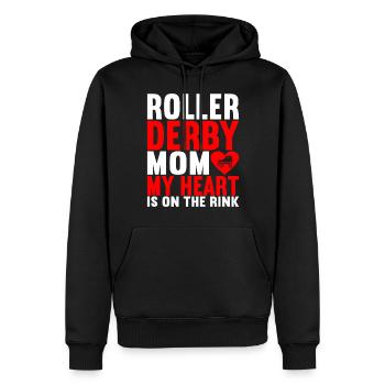 Roller derby - Sweat à capuche Premium bio Homme - noir - Devant - Nico (187cm)
