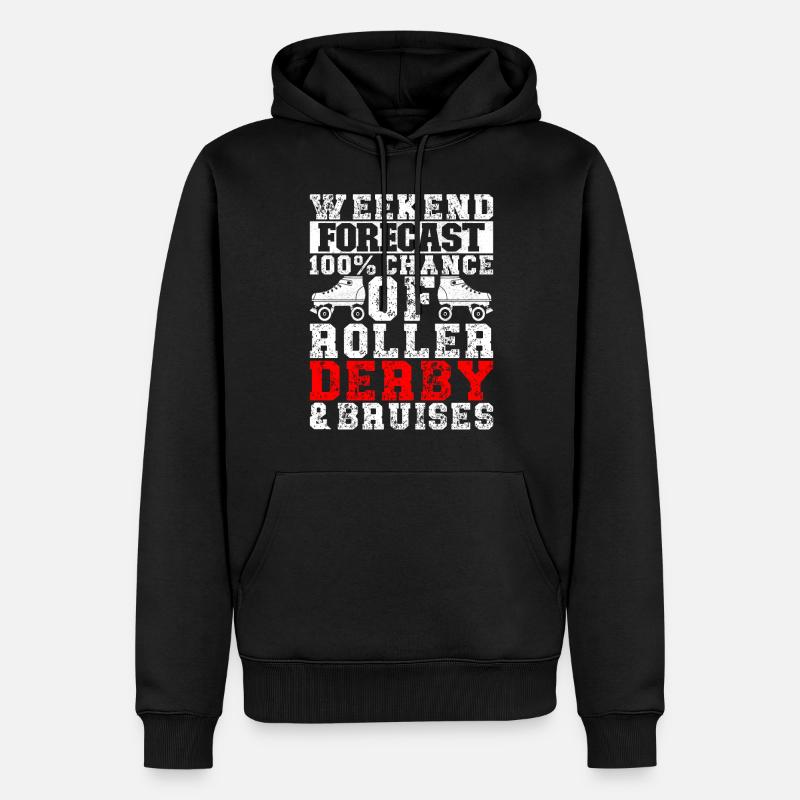 Roller derby - Sweat à capuche Premium bio Homme - noir