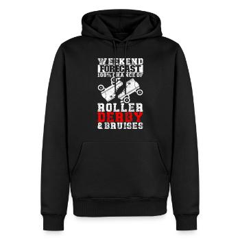 Roller derby - Sweat à capuche Premium bio Homme - noir - Devant - Nico (187cm)