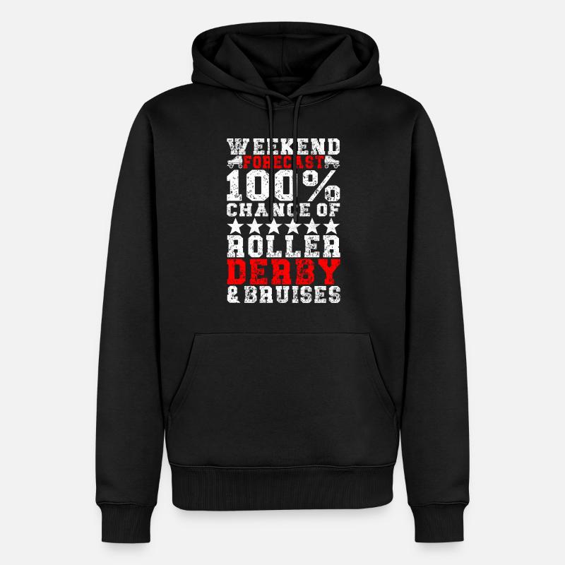 Roller derby - Sweat à capuche Premium bio Homme - noir