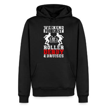 Roller derby - Sweat à capuche Premium bio Homme - noir - Devant - Nico (187cm)