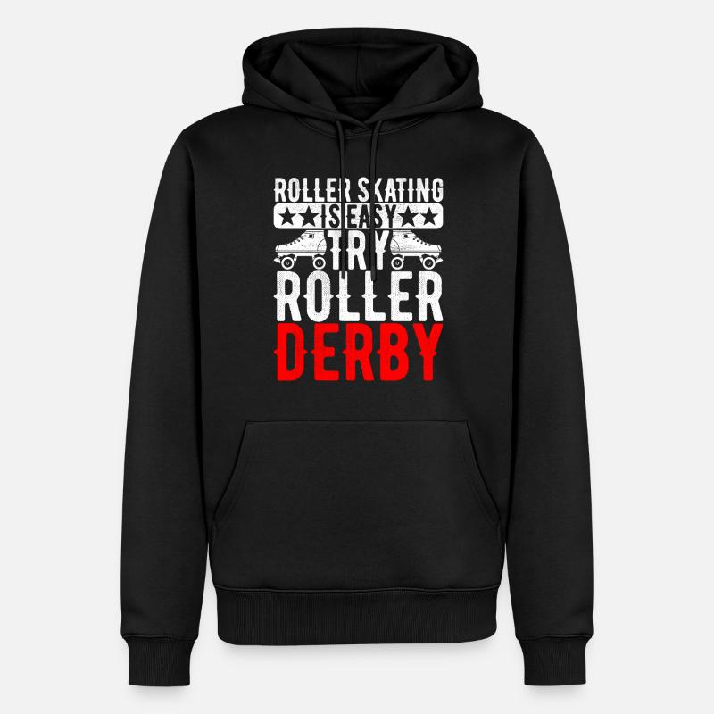 Roller Derby - Männer Premium Bio Hoodie - Schwarz