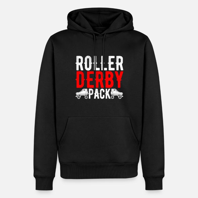 Roller derby - Sweat à capuche Premium bio Homme - noir