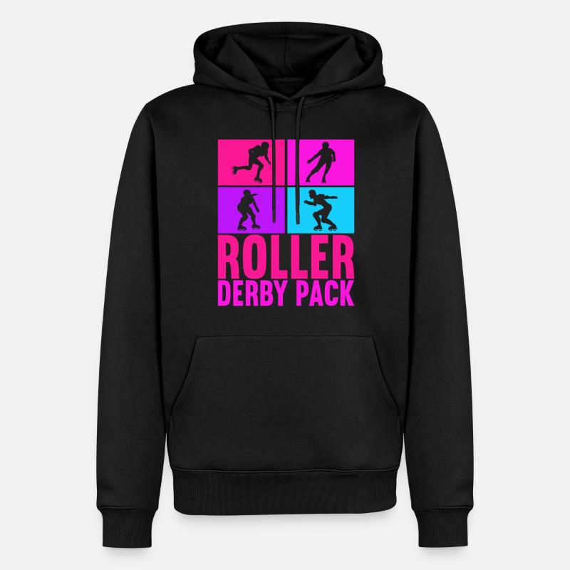 Roller Derby - Männer Premium Bio Hoodie - Schwarz