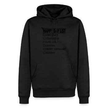 Happy Day List - Perfect Birdwatching Day Funny - Männer Premium Bio Hoodie - Schwarz - Vorne - Nico (187cm)