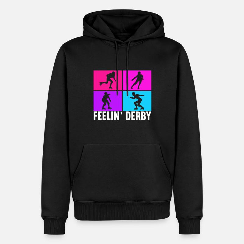 Roller derby - Sweat à capuche Premium bio Homme - noir