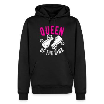 Roller derby - Sweat à capuche Premium bio Homme - noir - Devant - Nico (187cm)