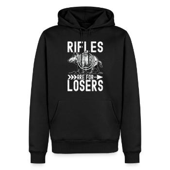 Jäger Wildschwein Jagen - Männer Premium Bio Hoodie - Schwarz - Vorne - Nico (187cm)