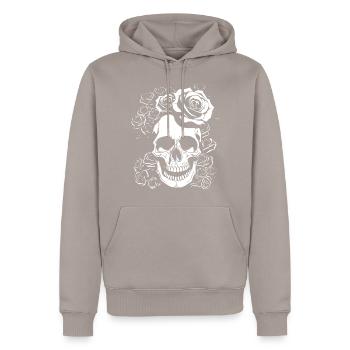 Horror Skull Skull Art Skull Gothic Heavy Metal - Men’s Premium Organic Hoodie - taupe - Front - Nico (187cm)