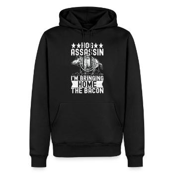 Chasseurs Chasse au sanglier - Sweat à capuche Premium bio Homme - noir - Devant - Nico (187cm)