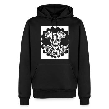 Horror Skull Skull Art Skull Gothic Heavy Metal - Men’s Premium Organic Hoodie - black - Front - Nico (187cm)