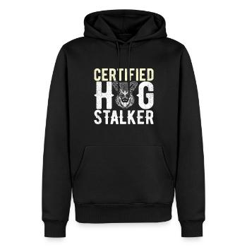 Jäger Wildschwein Jagen - Männer Premium Bio Hoodie - Schwarz - Vorne - Nico (187cm)