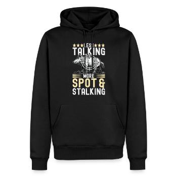 Chasseurs Chasse au sanglier - Sweat à capuche Premium bio Homme - noir - Devant - Nico (187cm)