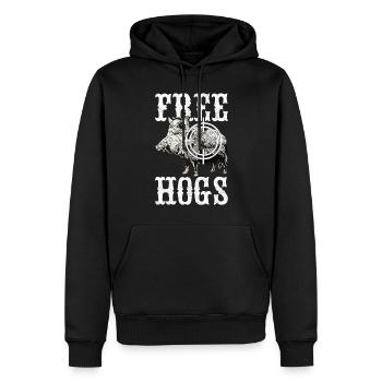Chasseurs Chasse au sanglier - Sweat à capuche Premium bio Homme - noir - Devant - Nico (187cm)