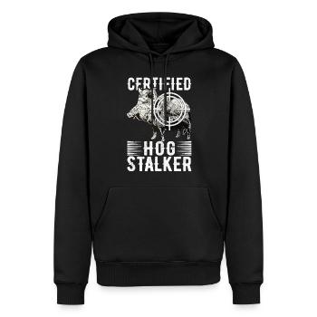 Chasseurs Chasse au sanglier - Sweat à capuche Premium bio Homme - noir - Devant - Nico (187cm)