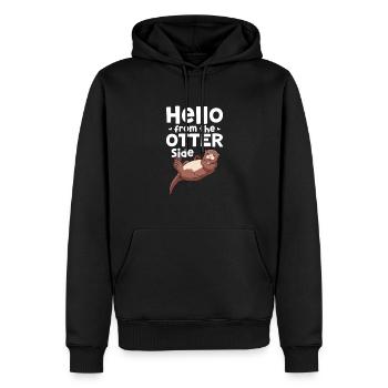 Loutre de mer Loutre Cadeau de loutre - Sweat à capuche Premium bio Homme - noir - Devant - Nico (187cm)
