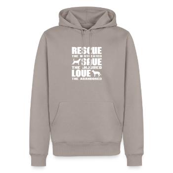 Sauvetage d’animaux - Sweat à capuche Premium bio Homme - taupe - Devant - Nico (187cm)