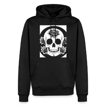 Horror Skull Skull Art Skull Gothic Heavy Metal - Men’s Premium Organic Hoodie - black - Front - Nico (187cm)