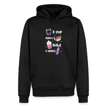 Thé à bulles - Sweat à capuche Premium bio Homme - noir - Devant - Nico (187cm)