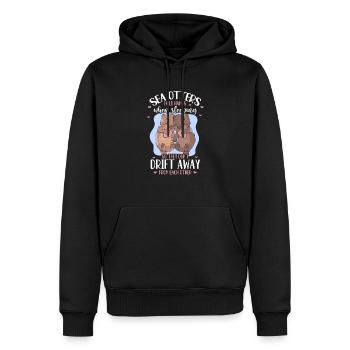Loutre de mer Loutre Cadeau de loutre - Sweat à capuche Premium bio Homme - noir - Devant - Nico (187cm)