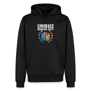 ADHS - Männer Premium Bio Hoodie - Schwarz - Vorne - Nico (187cm)