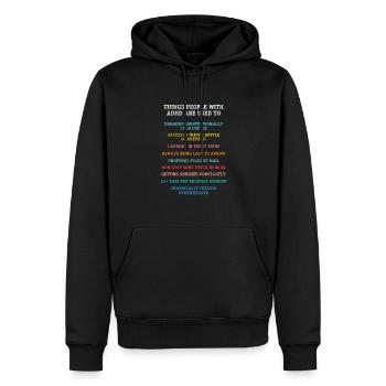 ADHD - Men’s Premium Organic Hoodie - black - Front - Nico (187cm)
