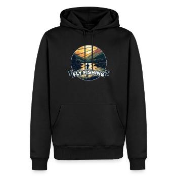 Trout Fishing in the River Vintage-inspired Fly - Männer Premium Bio Hoodie - Schwarz - Vorne - Nico (187cm)