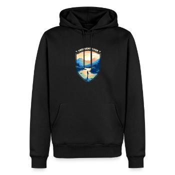 Fly Fishermen in Lake: Design for the Adventurous - Männer Premium Bio Hoodie - Schwarz - Vorne - Nico (187cm)